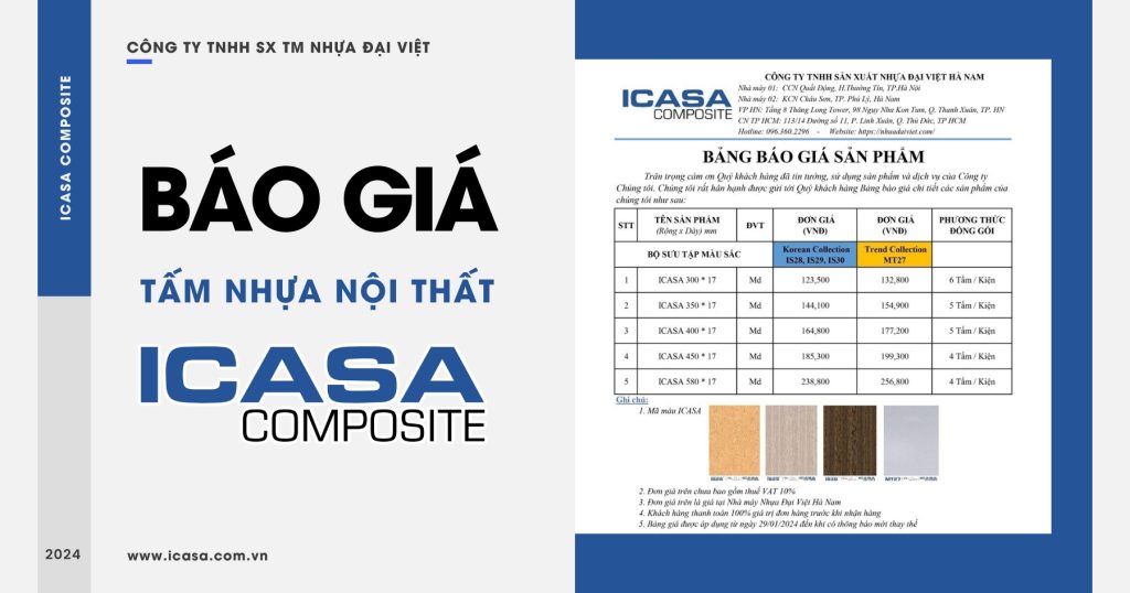 Báo giá Tấm nhựa nội thất Icasa Composite